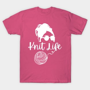 Knit Life Beach girl with yarn ball T-Shirt